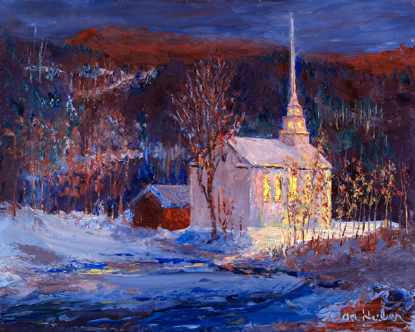 Stowe Church in Moonlight